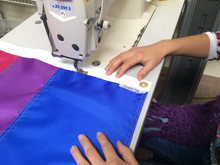 Load image into Gallery viewer, Hand-sewn Bisexual Pride Flag