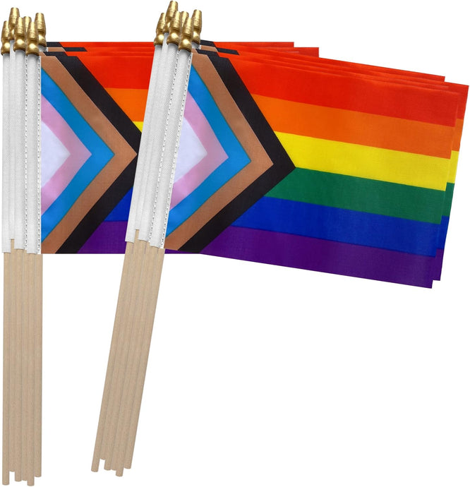 Mini Hand Held Inclusive Rainbow Pride Flag