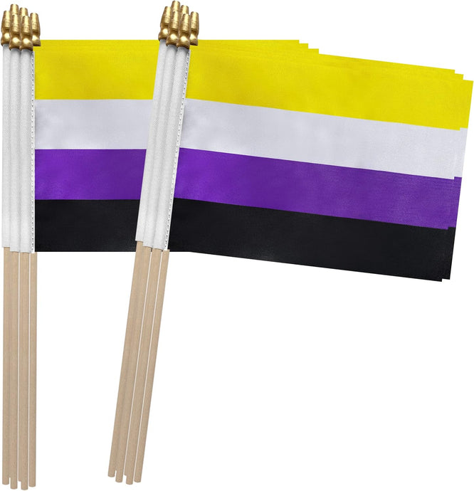 Mini Hand Held Nonbinary Pride Flag