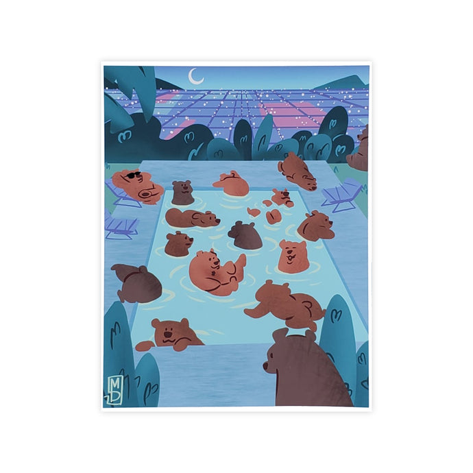 Bear Pool Party - Art Print