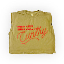 Load image into Gallery viewer, She&#39;s Gone Cuntry - Crop Top Muscle Tee