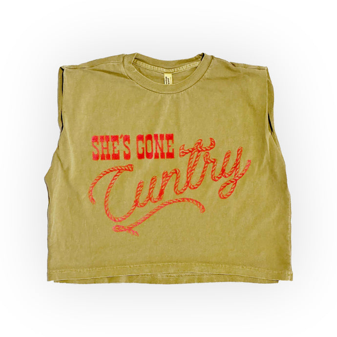 She's Gone Cuntry - Crop Top Muscle Tee