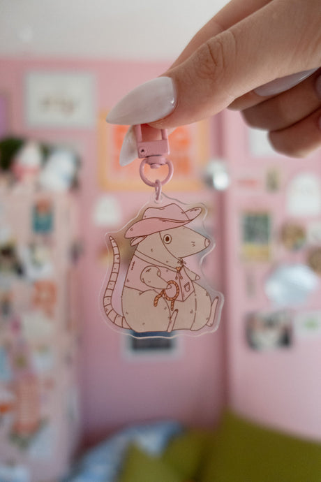 Cowboy Rat Keychain