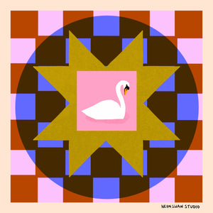 Swan Quilt - Giclée Print