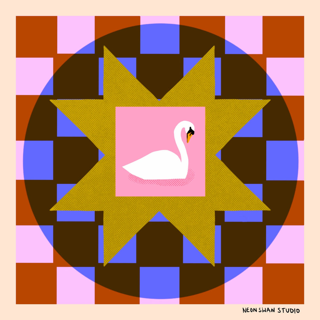 Swan Quilt - Giclée Print