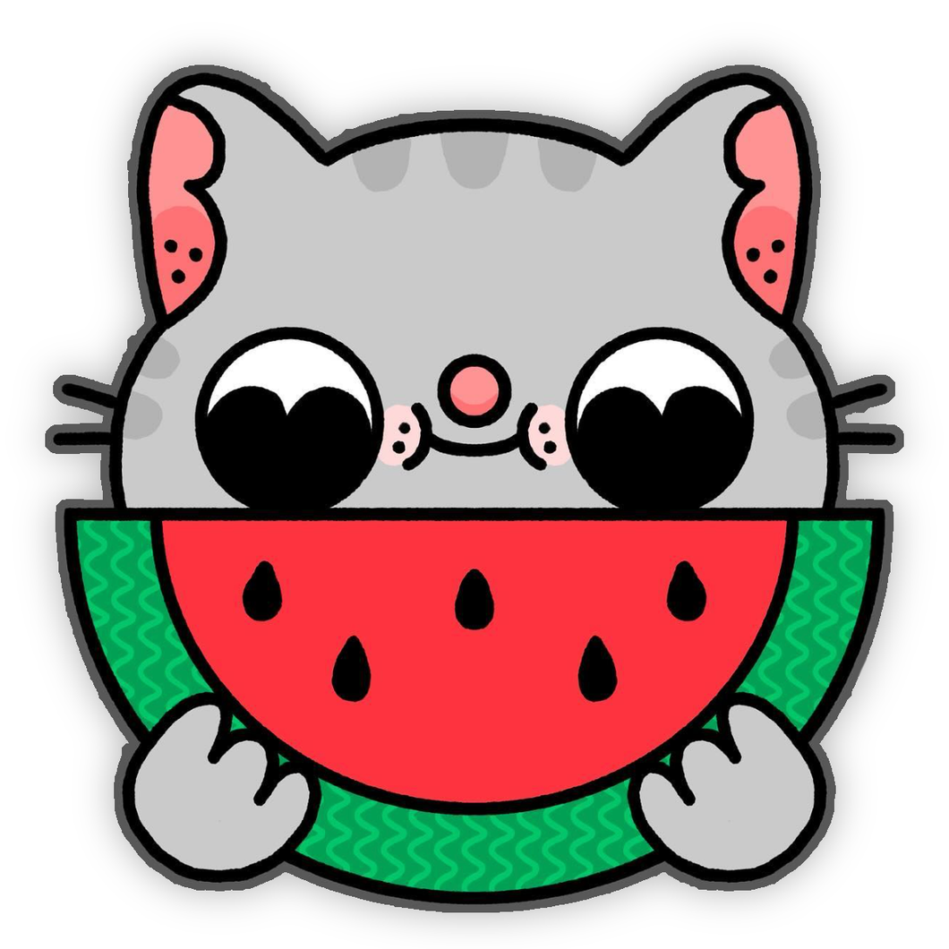 Watermelon Cat Sticker