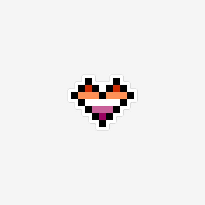 Lesbian Pixel Heart Sticker