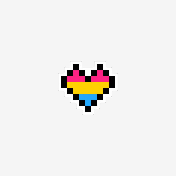 Pan Pixel Heart Sticker