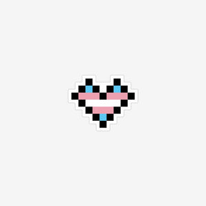 Trans Pixel Heart Sticker