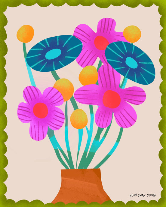 Mid-Century Bouquet - Giclée Print