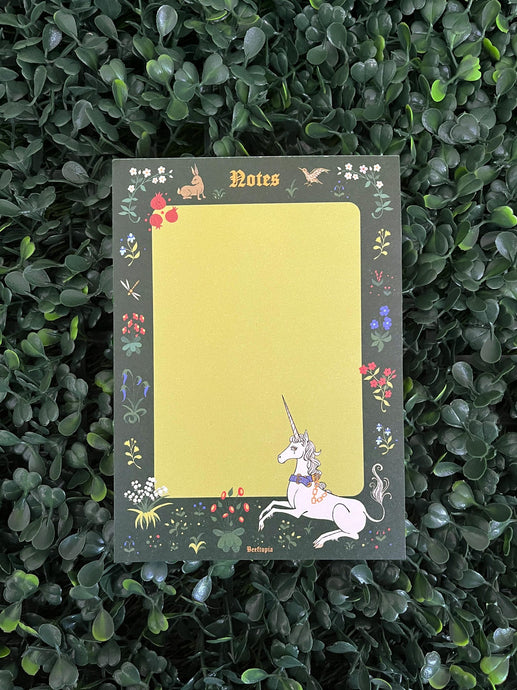 Unicorn Tapestry Medieval Notepad