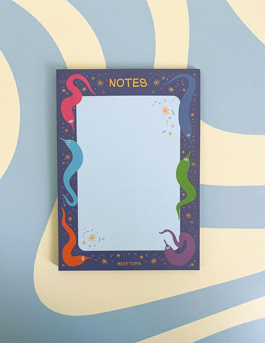 Wacky Worms Kitschy Notepad