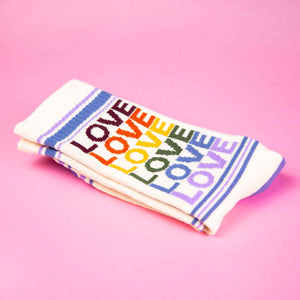 LOVE - Vintage Rainbow Gym Socks