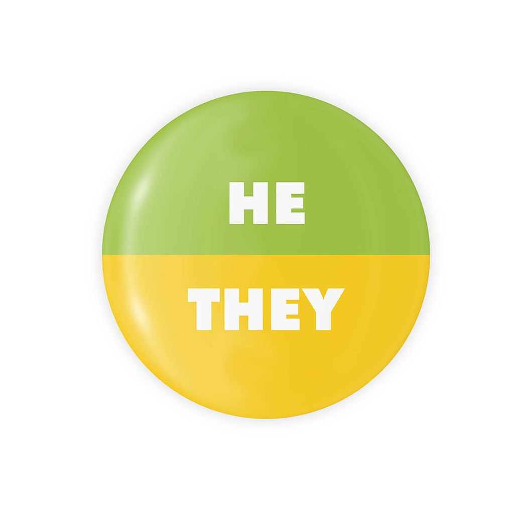 He / They Pronoun Button