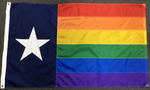 Load image into Gallery viewer, Hand-sewn Texas Rainbow Pride Flag
