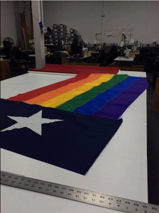 Hand-sewn Texas Rainbow Pride Flag