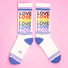 Load image into Gallery viewer, LOVE - Vintage Rainbow Gym Socks